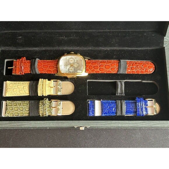 Invicta 14314 Limited Edition Watch 4 Leather Bands Box Papers Quartz Gold Tone main image 8